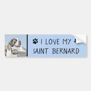 Autocollant De Voiture Peinture de St Bernard - art original mignon de