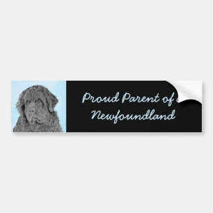 Autocollant De Voiture Peinture de Terre-Neuve - Cute Original Chien Art