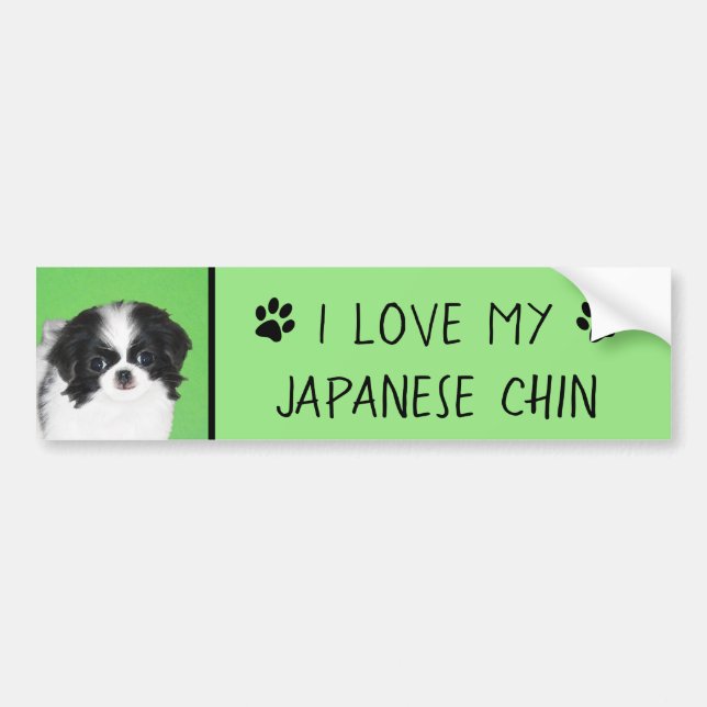 Autocollant De Voiture Peinture japonaise de chiot - Art original de chie (Devant)
