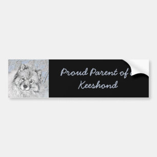 Autocollant De Voiture Peinture Keeshond Beth - Joli art original chien