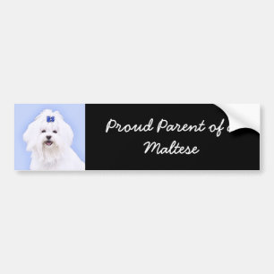 Autocollant De Voiture Peinture maltaise - Joli art original pour chien