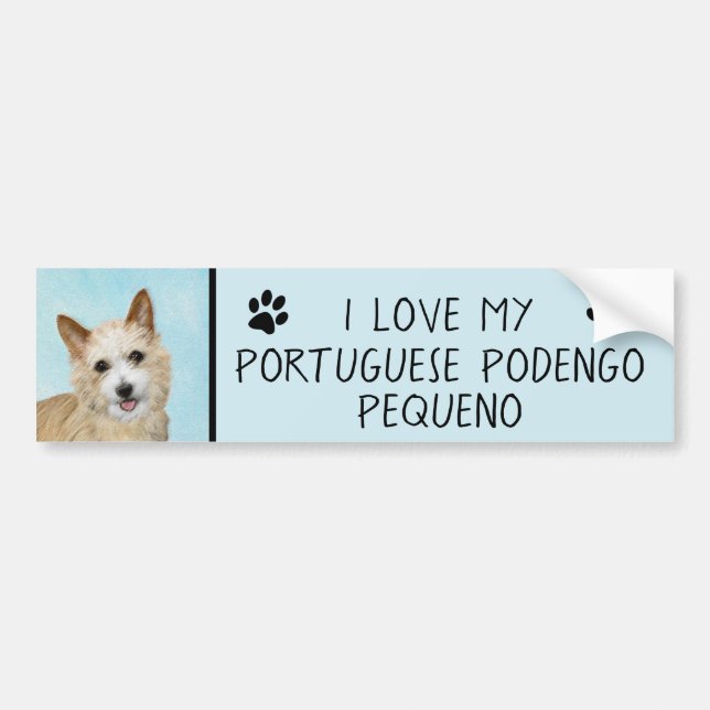 Autocollant De Voiture Peinture Podengo Pequeno portugaise - Art original (Devant)