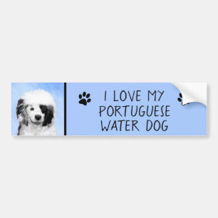 Autocollant De Voiture Peinture Portugaise de Chien d'Eau - Art original 