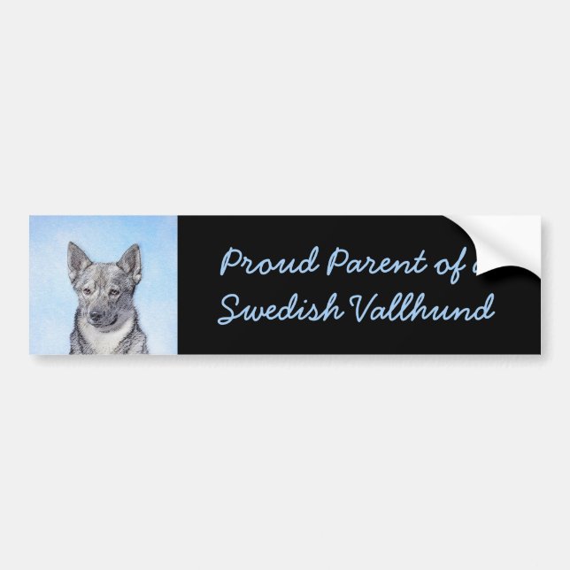 Autocollant De Voiture Peinture Suédoise Vallhund - Cute Original Chien A (Devant)