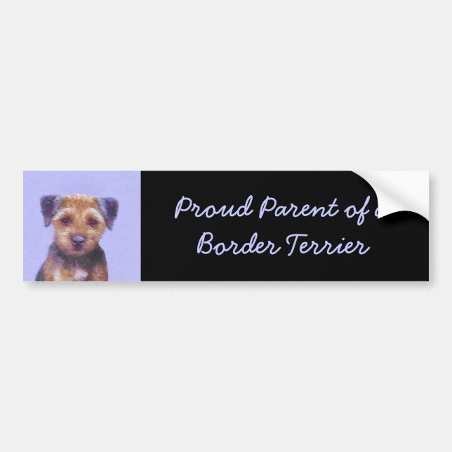 Autocollant De Voiture Peinture sur la frontière de Terrier - Belle art o (Devant)
