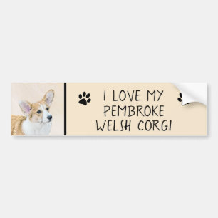 Autocollant De Voiture Pembroke Welsh Corgi Peinture - Art Chien original