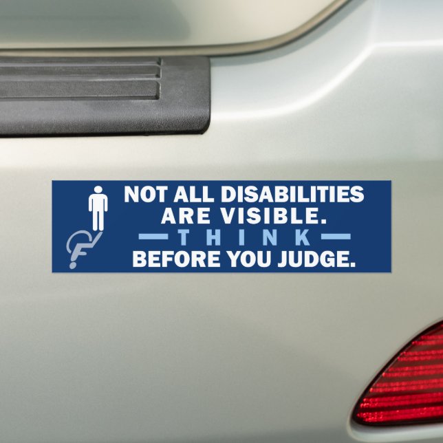Autocollant De Voiture Pensez Avant De Juger L'Incapacité Invisible (En voiture)