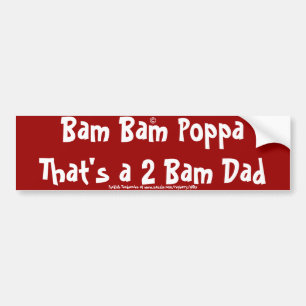 Autocollant De Voiture Pépère de bam bam qui est un papa de 2 bam
