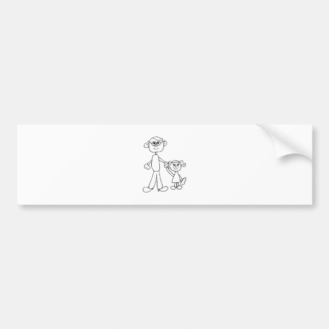 Autocollant De Voiture Père et fille (Devant)