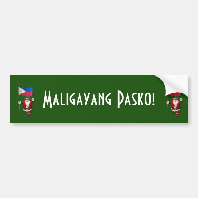 Autocollant De Voiture Père Noël Avec L'Enseigne Des Philippines (Devant)