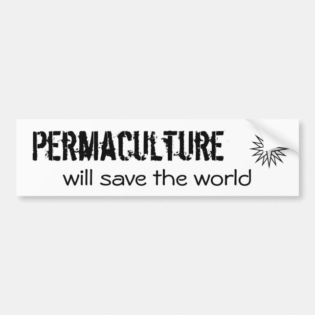 Autocollant De Voiture Permaculture, sauvera le monde (Devant)