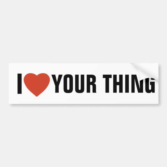 Autocollant De Voiture Personnalisé Je coeur, J'aime Bumper Sticker (Devant)