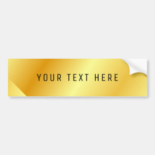 Autocollant De Voiture Personnalisez votre texte ici Élégant Modèle d'or 