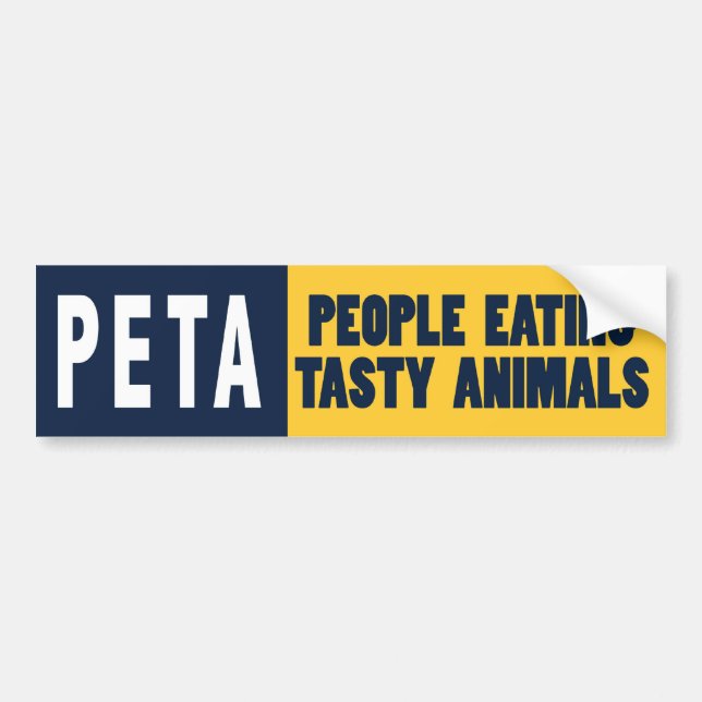 Autocollant De Voiture Personnes de PETA mangeant des animaux (Devant)