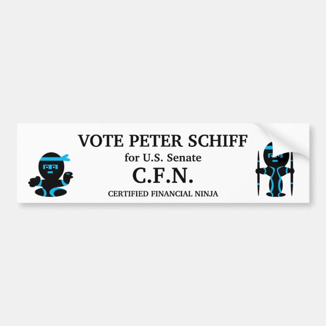 Autocollant De Voiture Peter Schiff, sénat du Connecticut (Devant)