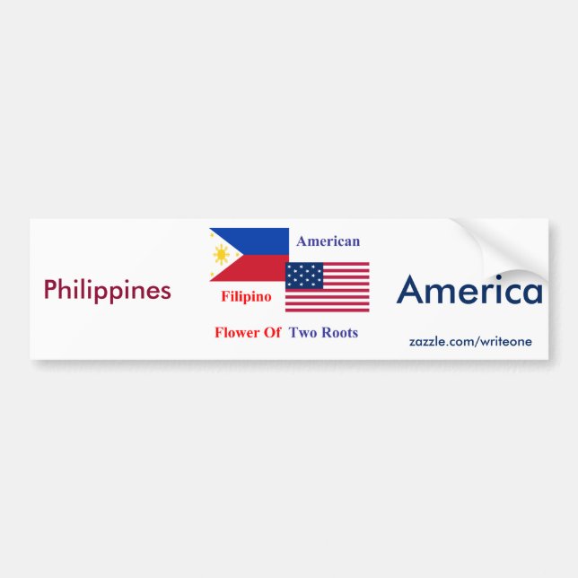 Autocollant De Voiture Philippin-Américain (Devant)