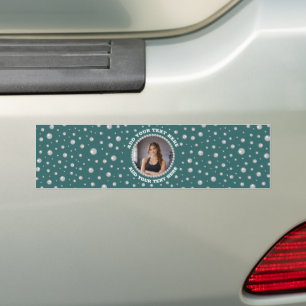 Autocollant De Voiture Photo personnalisé avec Cercles de Perles sur Fond