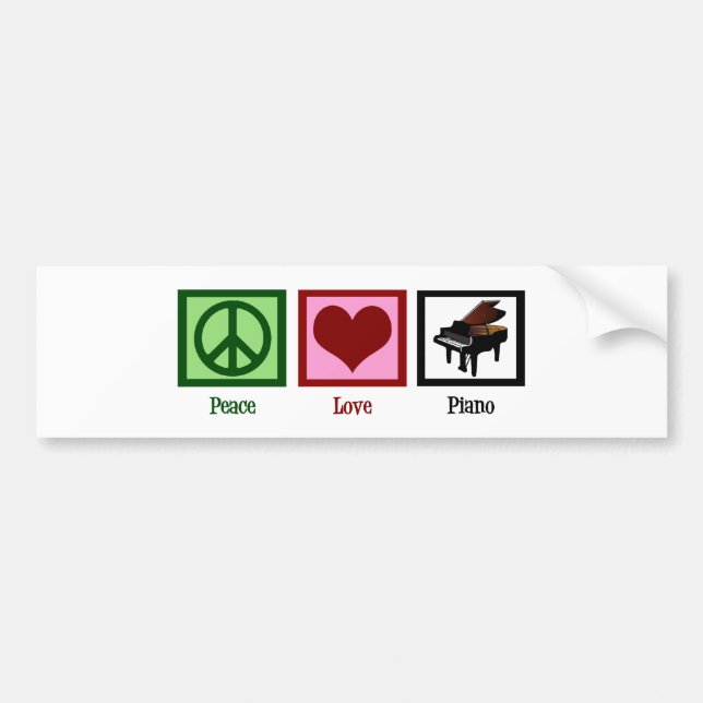 Autocollant De Voiture Piano d'amour de paix (Devant)