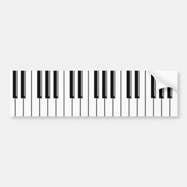 Autocollant De Voiture Piano noir et blanc (Devant)