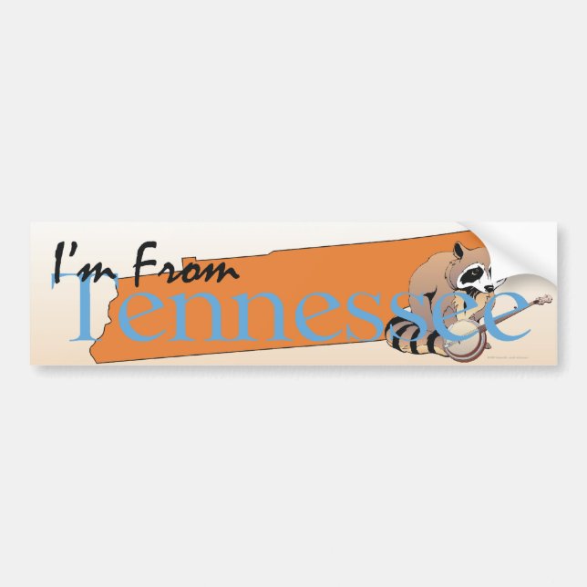 Autocollant De Voiture PIÈCE EN T je suis le Tennessee (Devant)
