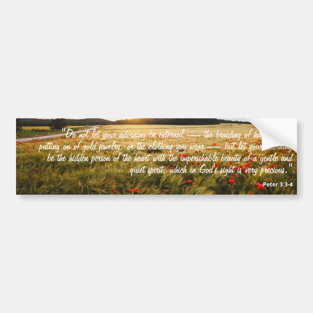 Autocollant De Voiture Pierre 3:3-4 Bible Verse Femmes (Devant)