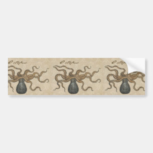 Autocollant De Voiture Pieuvre Kraken Antique Faune Marine Côtière