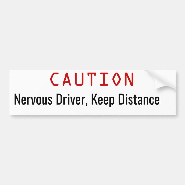 Autocollant De Voiture Pilote nerveux, restez à distance drôle Bumper Sti (Devant)
