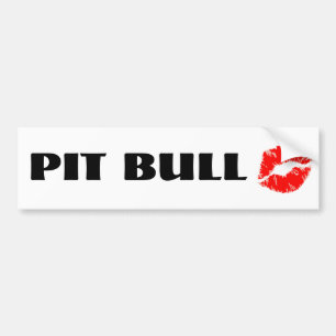 Autocollant De Voiture Pitbull avec le rouge à lèvres - L'ORIGINAL