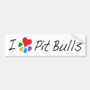 Autocollant De Voiture Pitbulls animaux de coeur de Lover_I