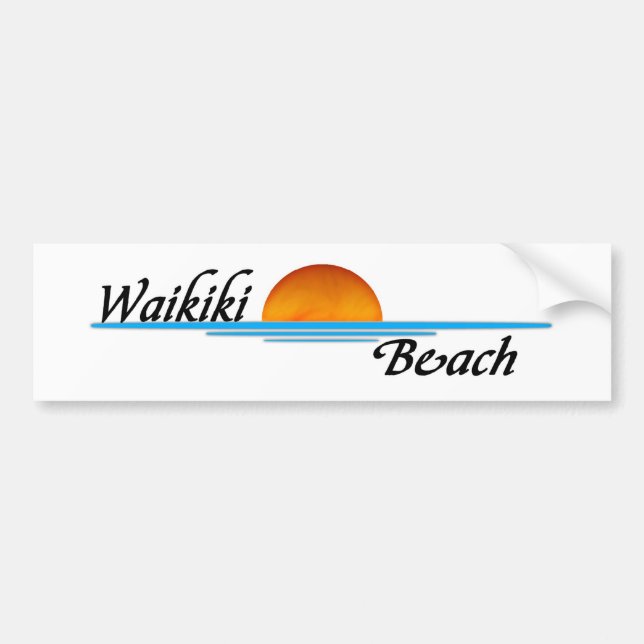 Autocollant De Voiture Plage de Waikiki (Devant)