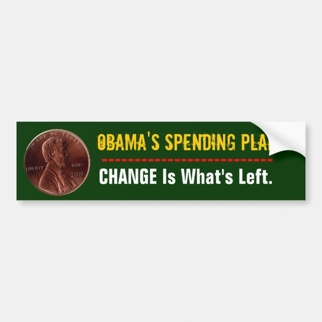 Autocollant De Voiture Plan de la dépense d'Obama (Devant)