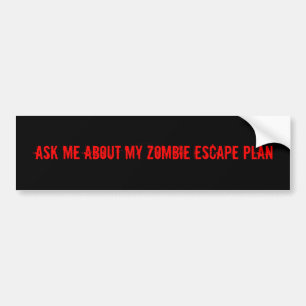 AUTOCOLLANT DE VOITURE PLAN DE ZOMBI