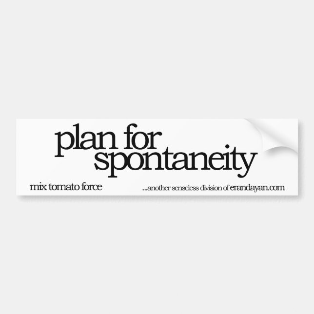 Autocollant De Voiture plan pour la spontanéité (Devant)