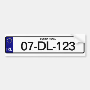 Autocollant De Voiture Plaque automobile irlandaise personnalisée Irlande