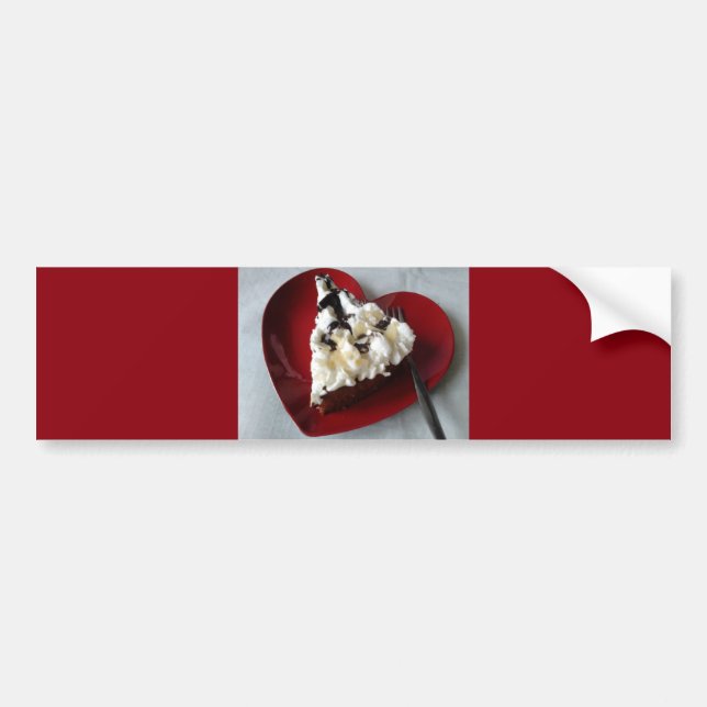 Autocollant De Voiture Plaque cardiaque de gâteau au chocolat (Devant)