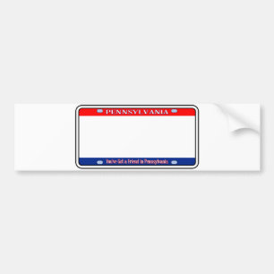 Autocollant De Voiture Plaque de licence blanche en Pennsylvanie
