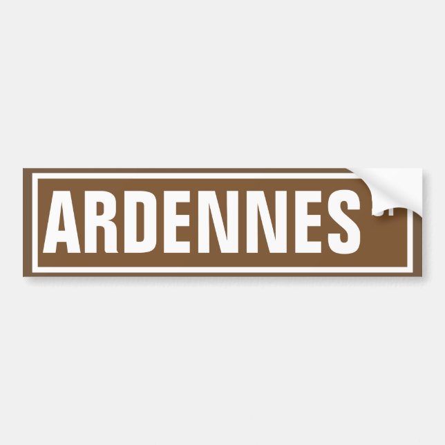 Autocollant De Voiture Plaque de rue d'Ardennes (Devant)