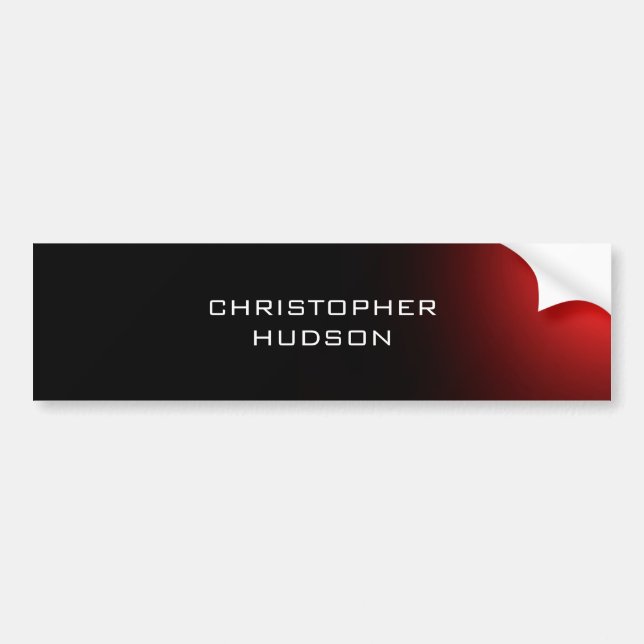 Autocollant De Voiture Plaque rouge noire moderne (Devant)