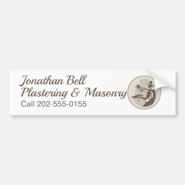 Autocollant De Voiture Plasterer Masonry Drywall (Devant)