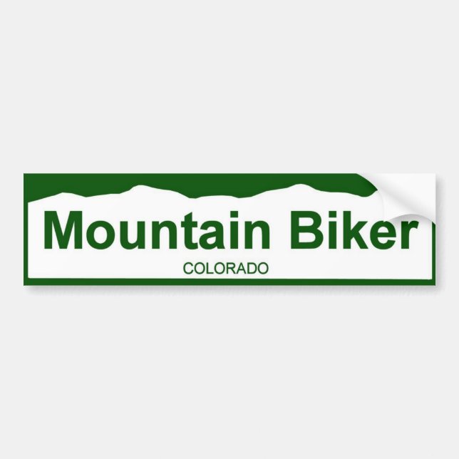 Autocollant De Voiture plat du Colorado nouveau - cycliste de montagne (Devant)