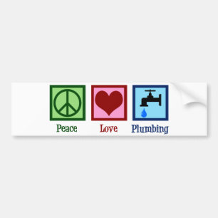 Autocollant De Voiture Plumbing Peace Love