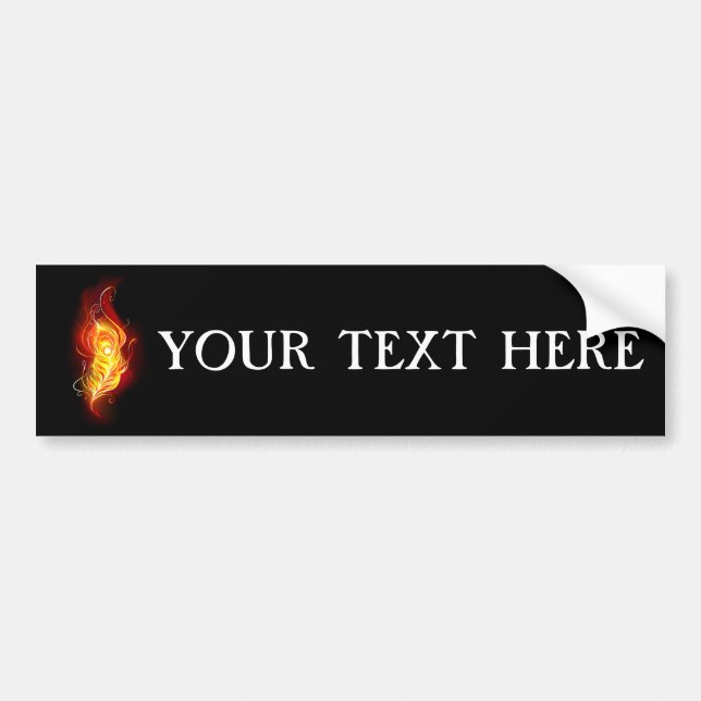 Autocollant De Voiture Plume de paon de feu (Devant)
