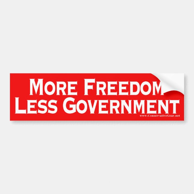 Autocollant De Voiture plus de liberté moins de gouvernement (Devant)