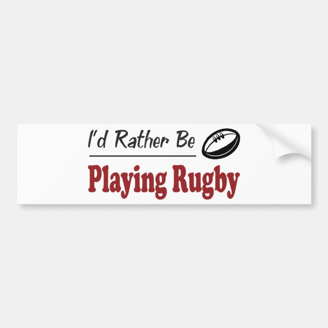 Autocollant De Voiture Plutôt joue au rugby (Devant)