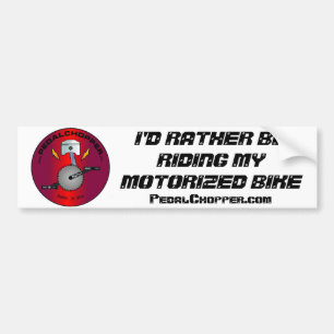 Autocollant De Voiture Plutôt monte mon logo motorisé de rouge de vélo