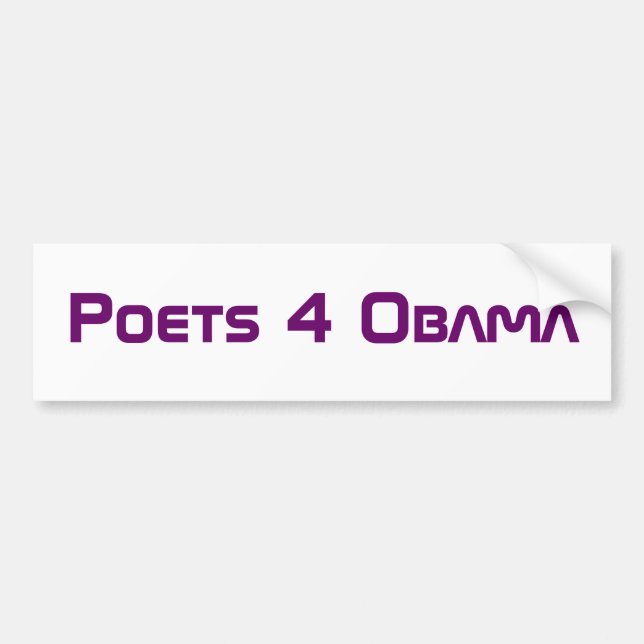 Autocollant De Voiture Poètes 4 Obama (Devant)