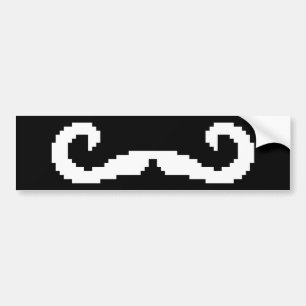 Autocollant De Voiture Poignée de 8 bits Pixel Moustache