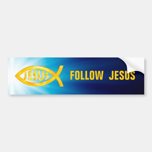 Autocollant De Voiture Poisson chrétien | Suivre Jésus (Devant)