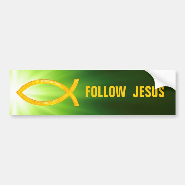 Autocollant De Voiture Poisson chrétien| Suivre Jésus (Devant)
