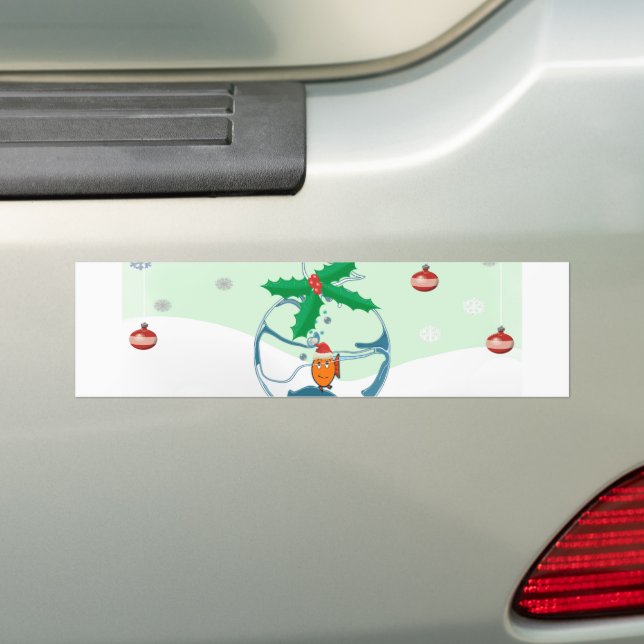 Autocollant De Voiture Poisson de Noël (En voiture)